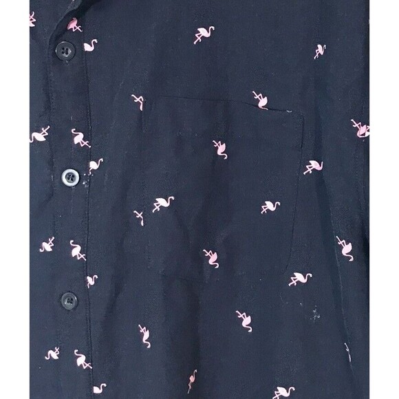 33 Revolutions Flamingo Shirt Men's size XL Button Down Navy & Pink Short Sleeve - Picture 4 of 8